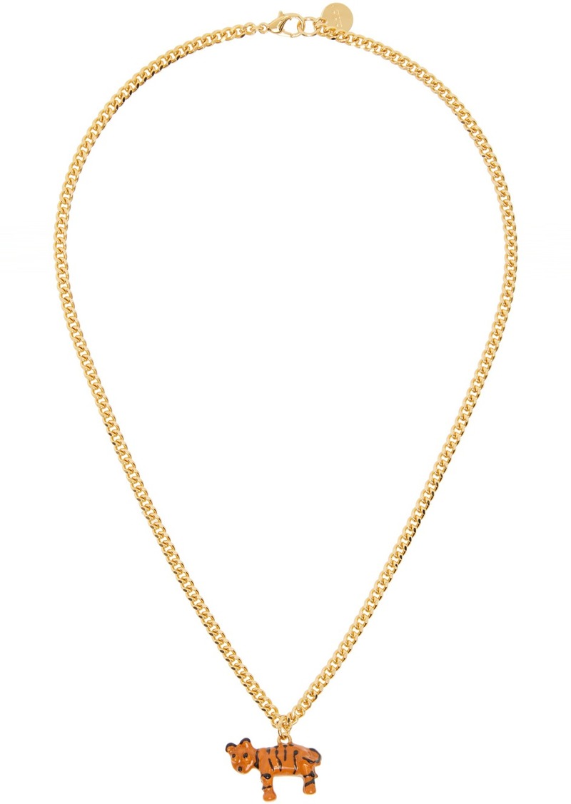 Marni Gold Tiger Charm Necklace