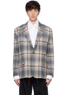 Marni Gray Checked Wool Blazer