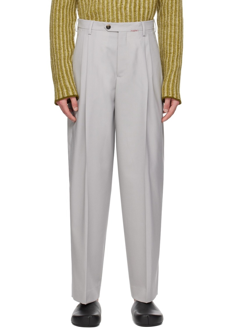 Marni Gray Pleated Trousers