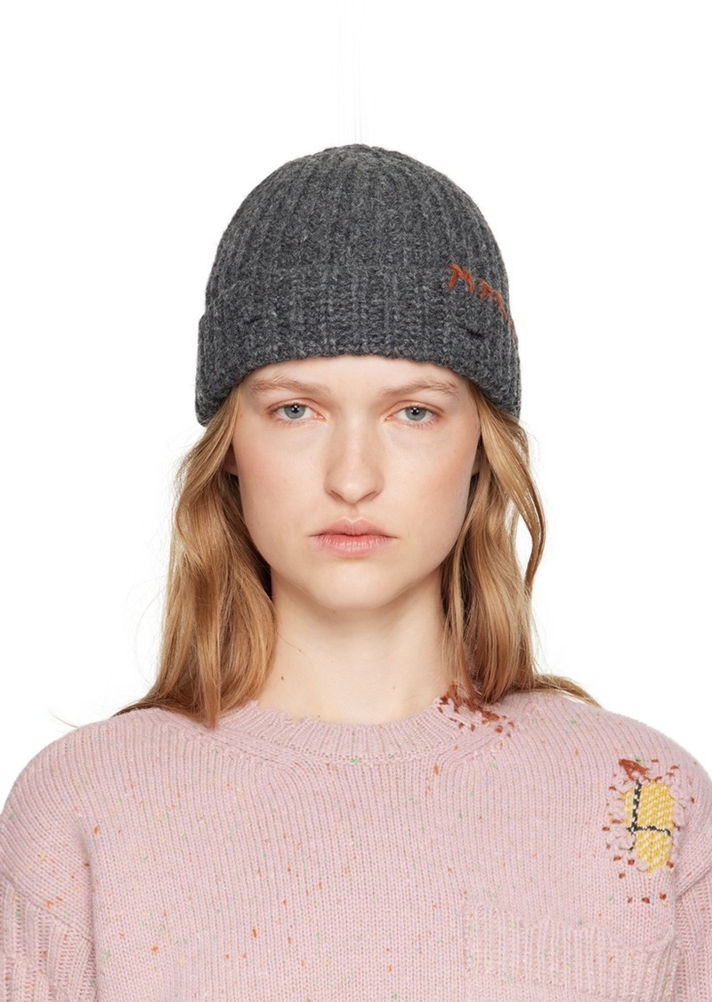 Marni Gray Shetland Wool Beanie