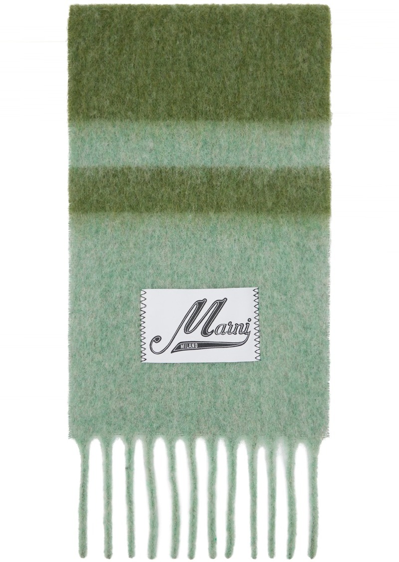 Marni Green & Purple Striped Scarf