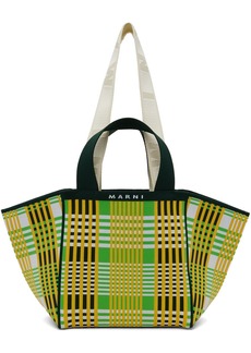 Marni Green & Yellow Small Shopping Tote