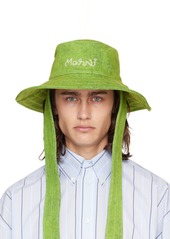 Marni Green Marble Dyed Bleached Bucket Hat