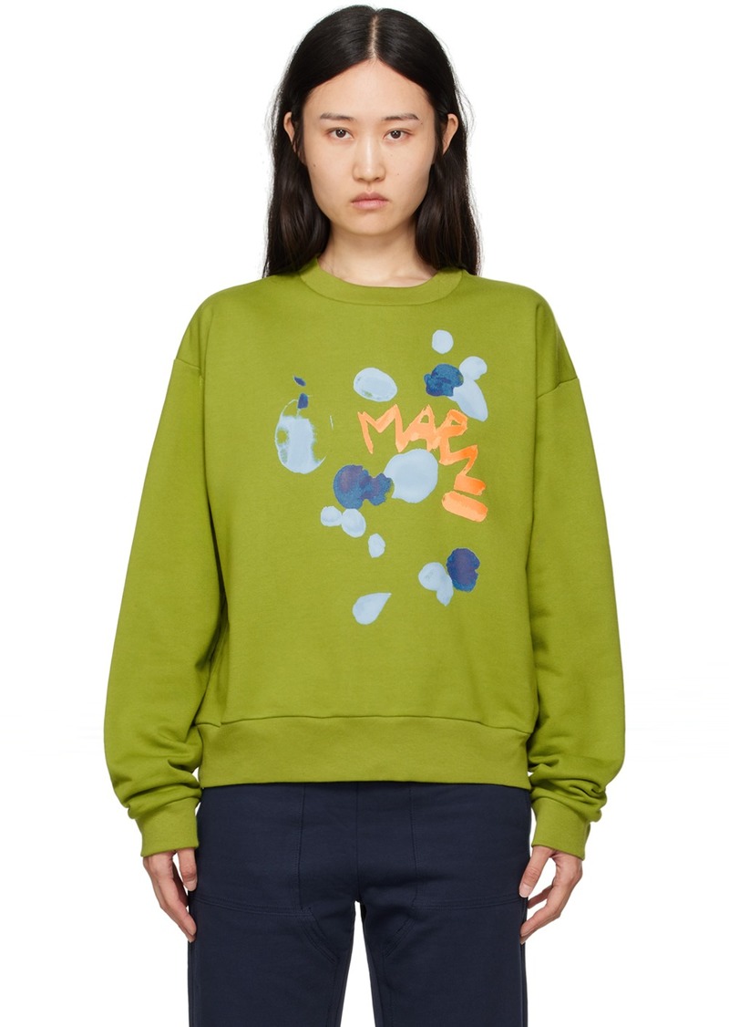 Marni Green Printed Sweatshirt