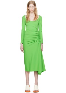 Marni Green Ruched Midi Dress
