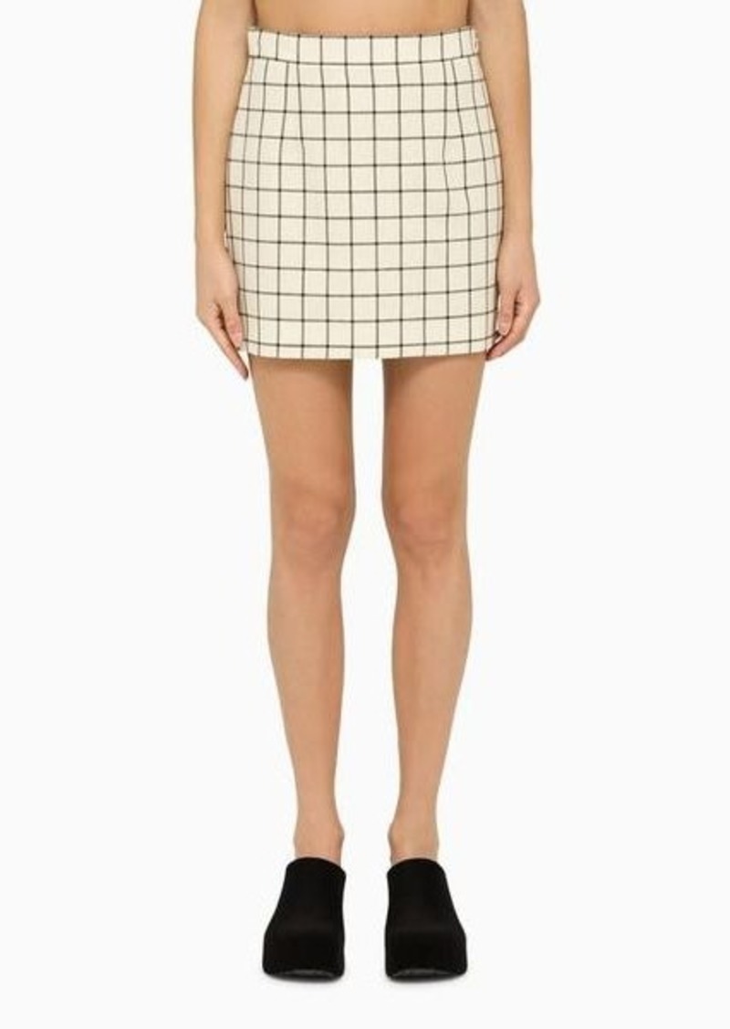 Marni Ivory check pattern miniskirt