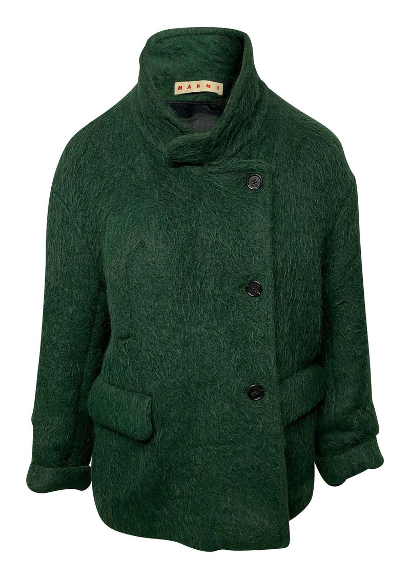 Marni Jacket with Flap Pockets in Green Wool