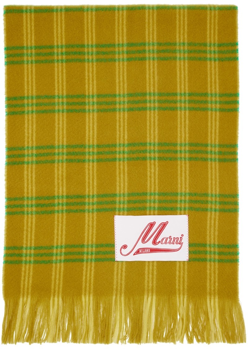 Marni Khaki Check Scarf