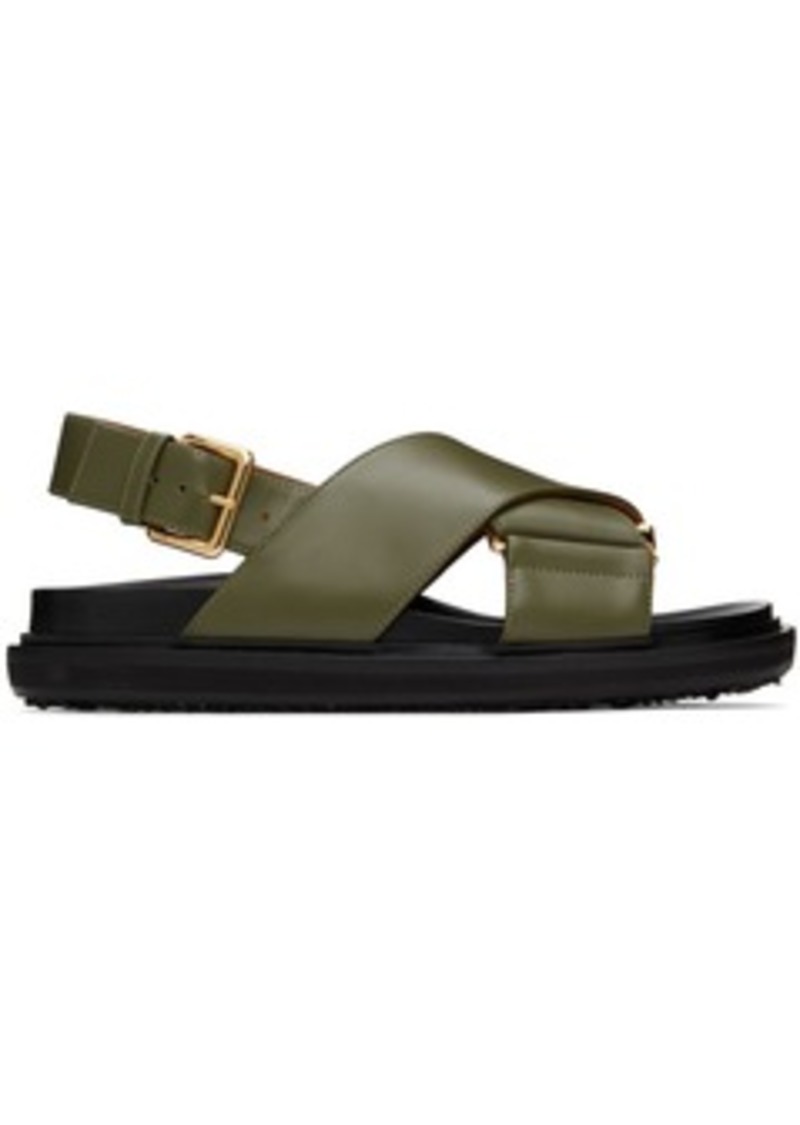 Marni Khaki Fussbett Sandals