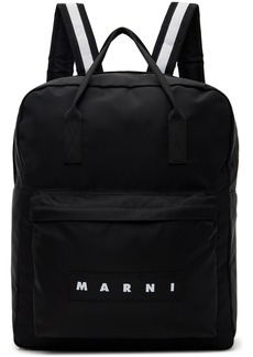 Marni Kids Black Logo Backpack