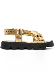 Marni Kids Gold Knotted Sandals