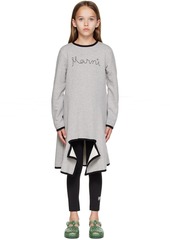 Marni Kids Gray Embroidered Dress