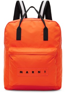 Marni Kids Orange Logo Backpack