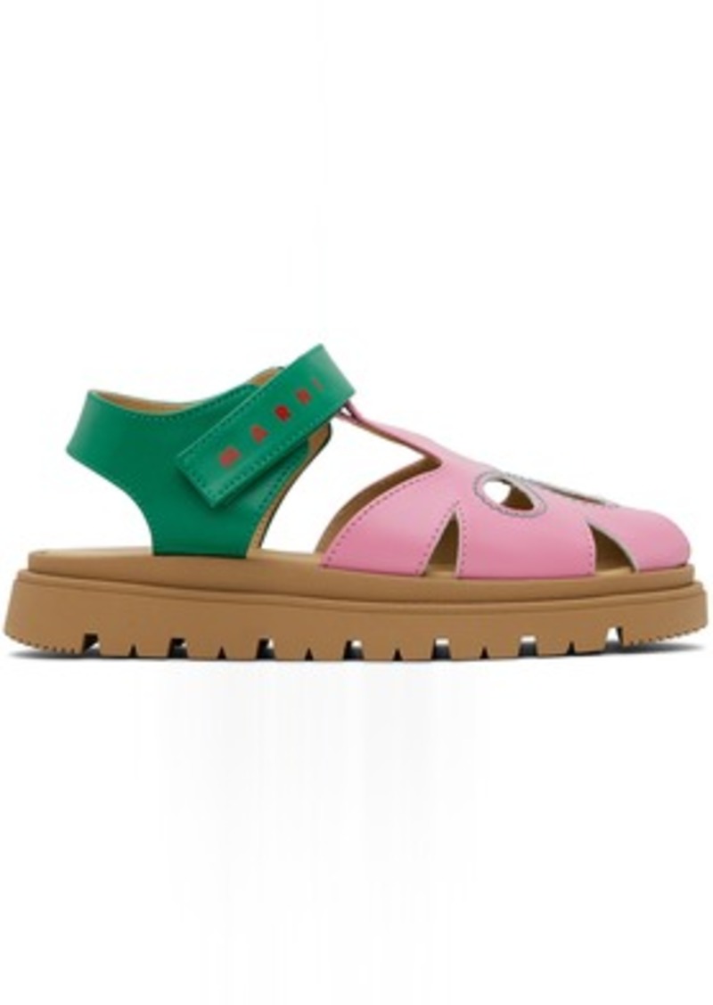 Marni Kids Pink & Green Closed Sandals