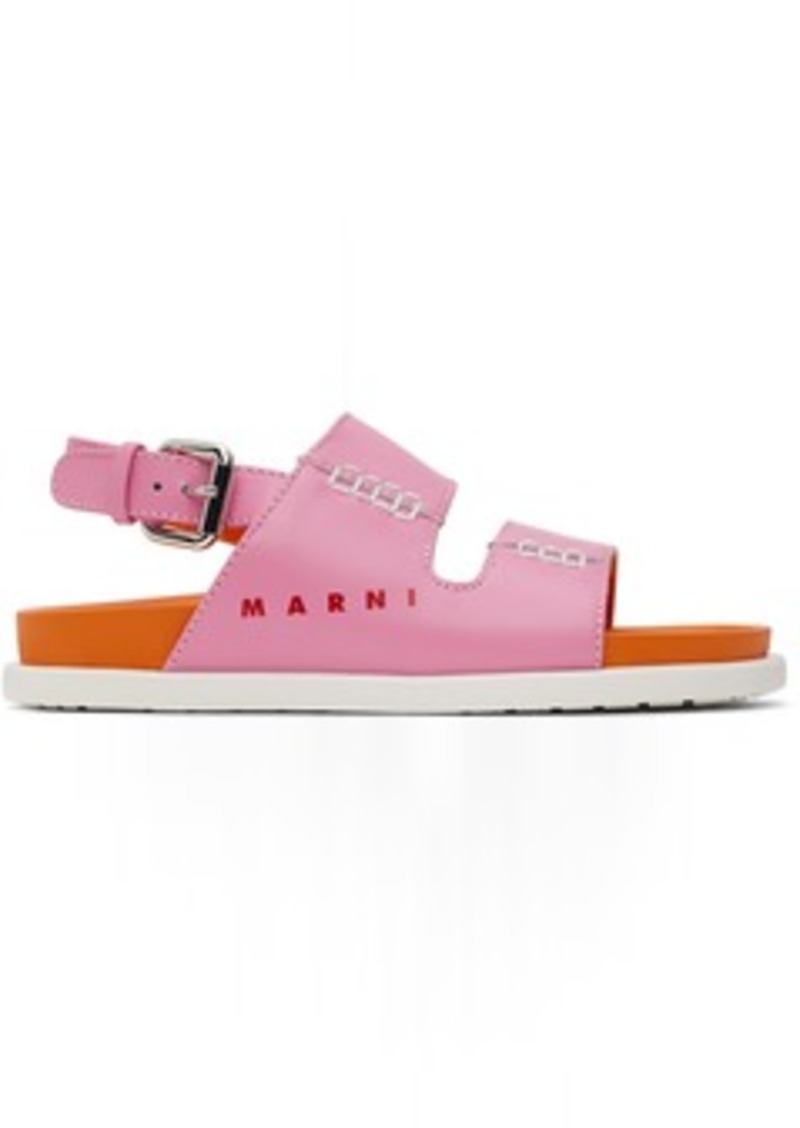 Marni Kids Pink Printed Sandals