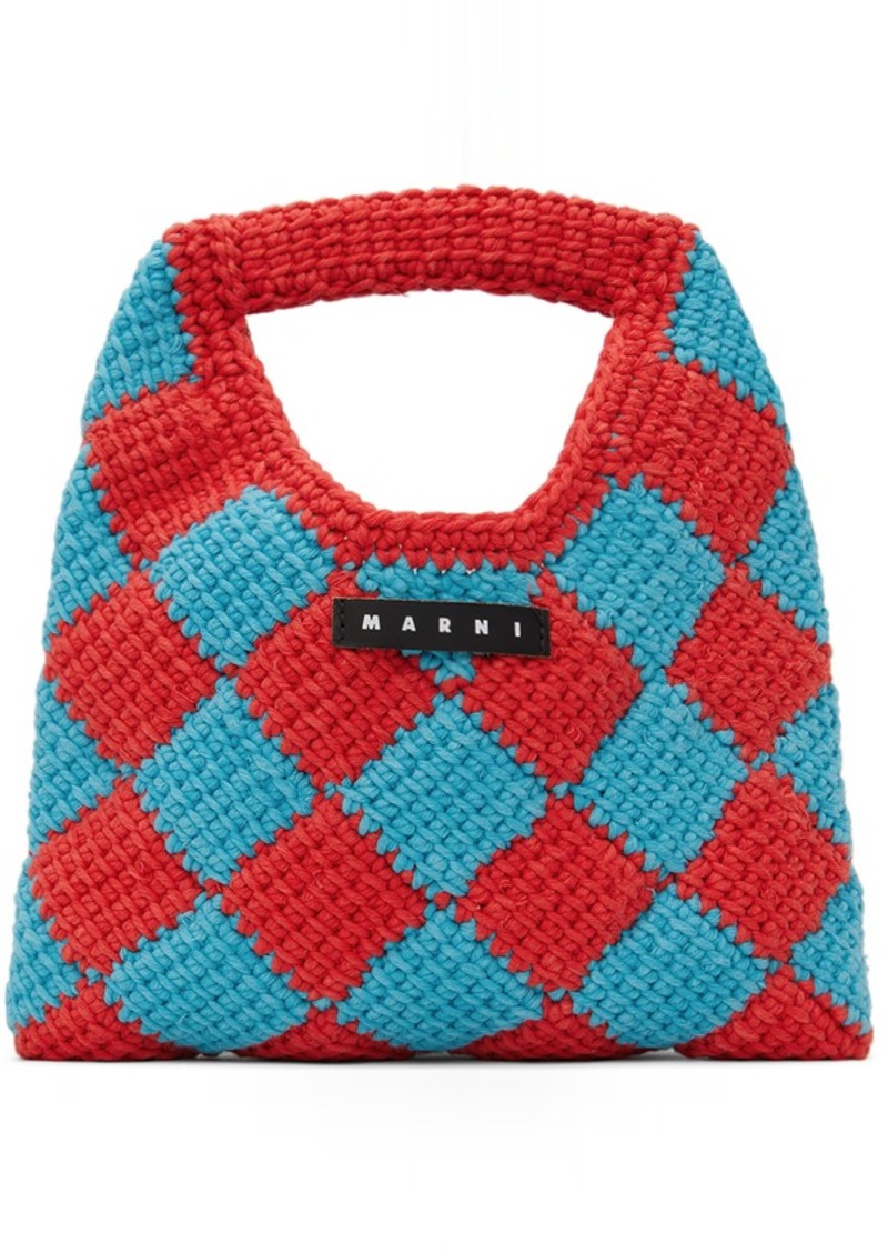 Marni Kids Red & Blue Diamond Crochet Bag