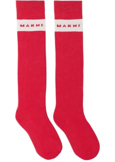 Marni Kids Red Logo Band Socks