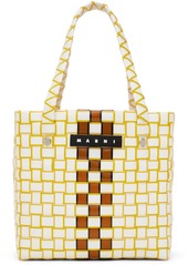 Marni Kids White & Yellow Box Basket Tote