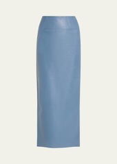 Marni Leather Slit-Back Maxi Pencil Skirt