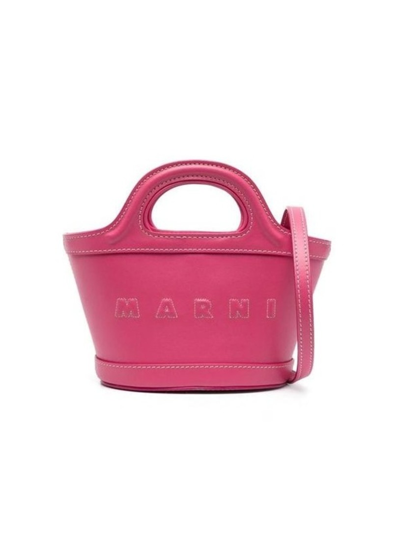 MARNI LEATHER TOTE BAG WITH LOGO