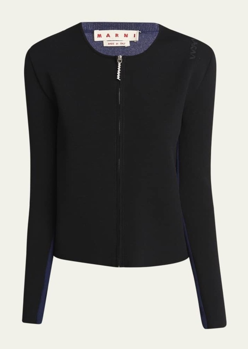 Marni Long-Sleeve Bi Color Zip Cardigan