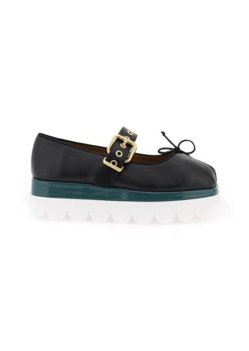 Marni nappa leather mary jane with notched sole