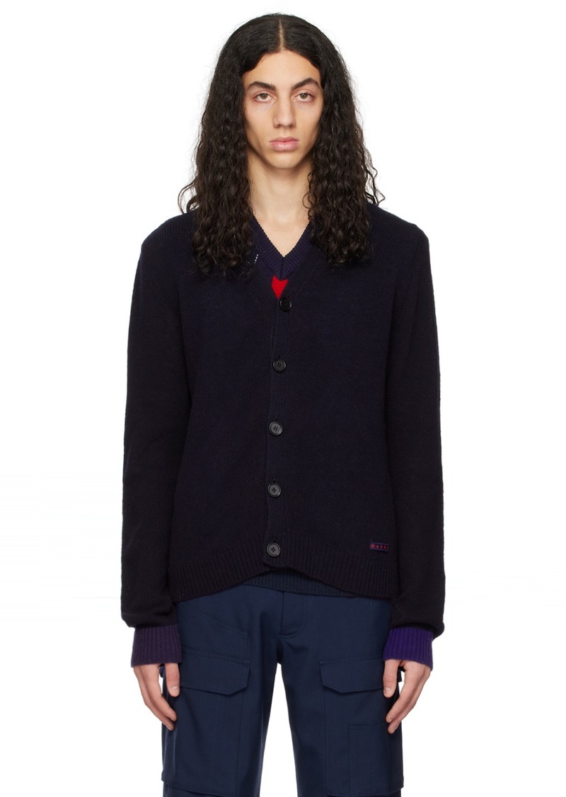 Marni Navy Colorblock Cardigan