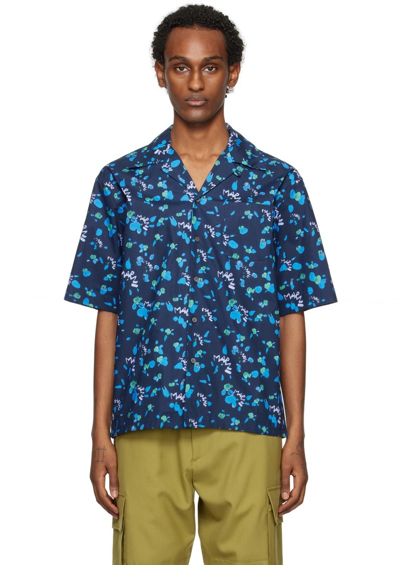 Marni Navy Graphic Shirt