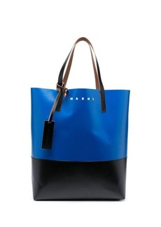 MARNI NORTH SOUTH OPEN TOTE BAG IN COLOR-BLOCKED WITH PRINTED LOGO BAGS