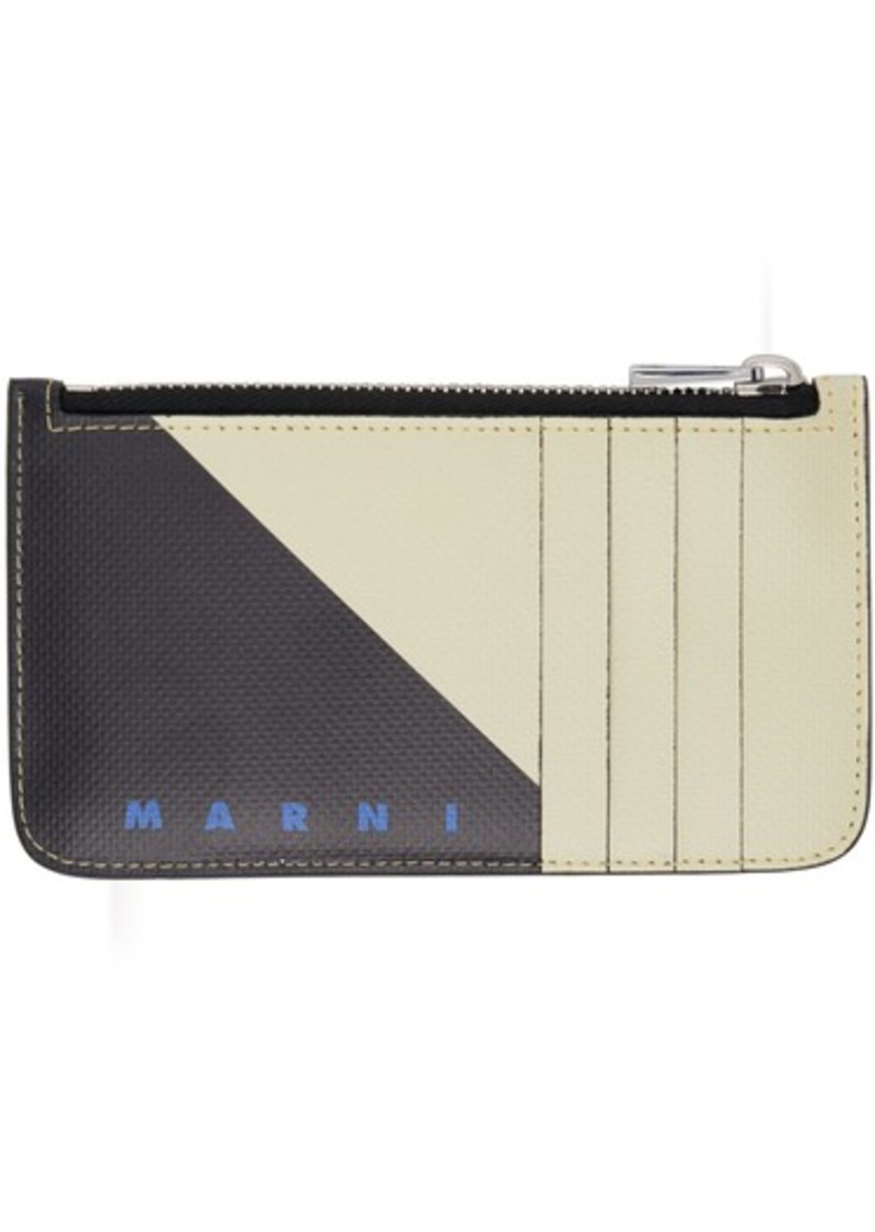 Marni Off-White & Black Tribeca Card Holder