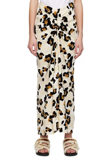 Marni Off-White Leopard Midi Skirt