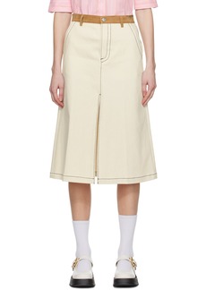 Marni Off-White Vented Denim Midi Skirt