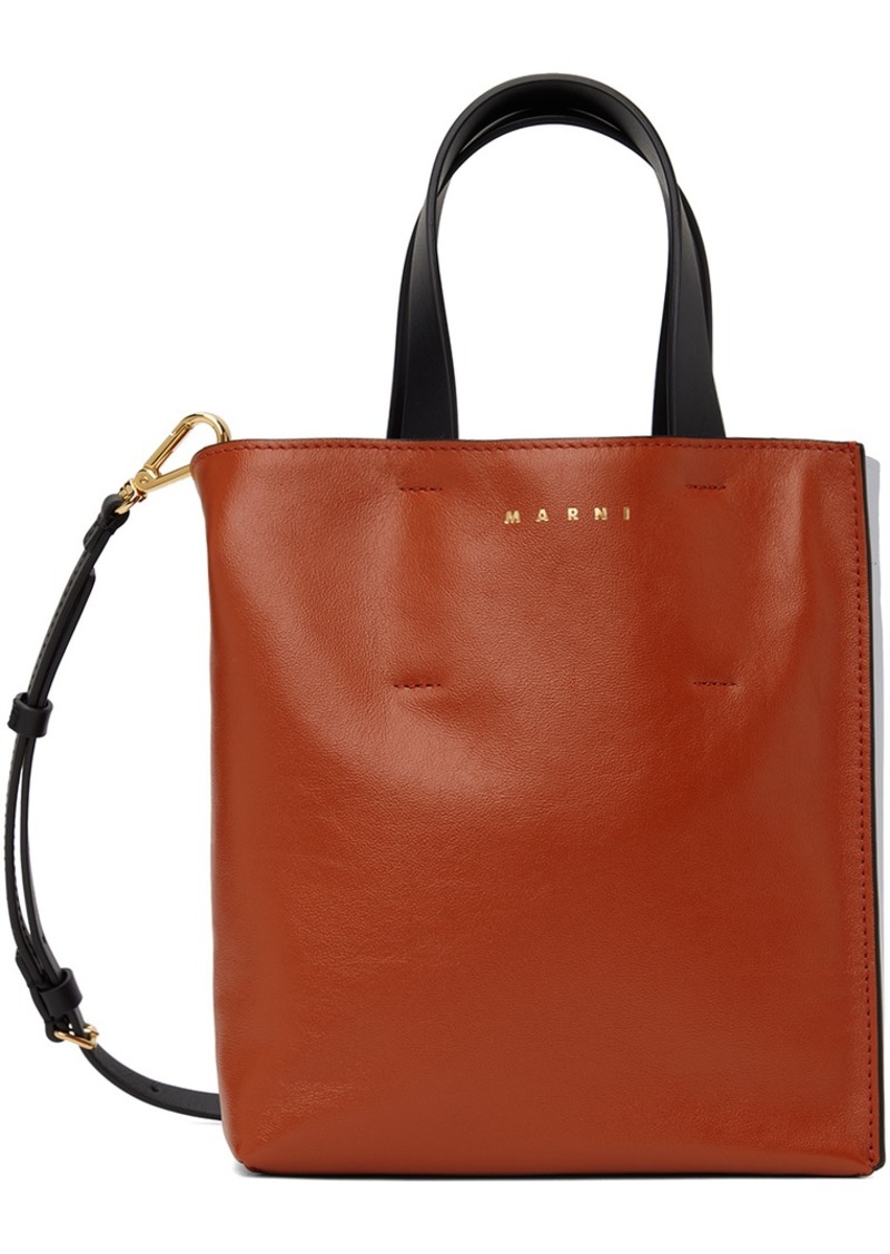 Marni Orange & Gray Museo Soft Mini Tote