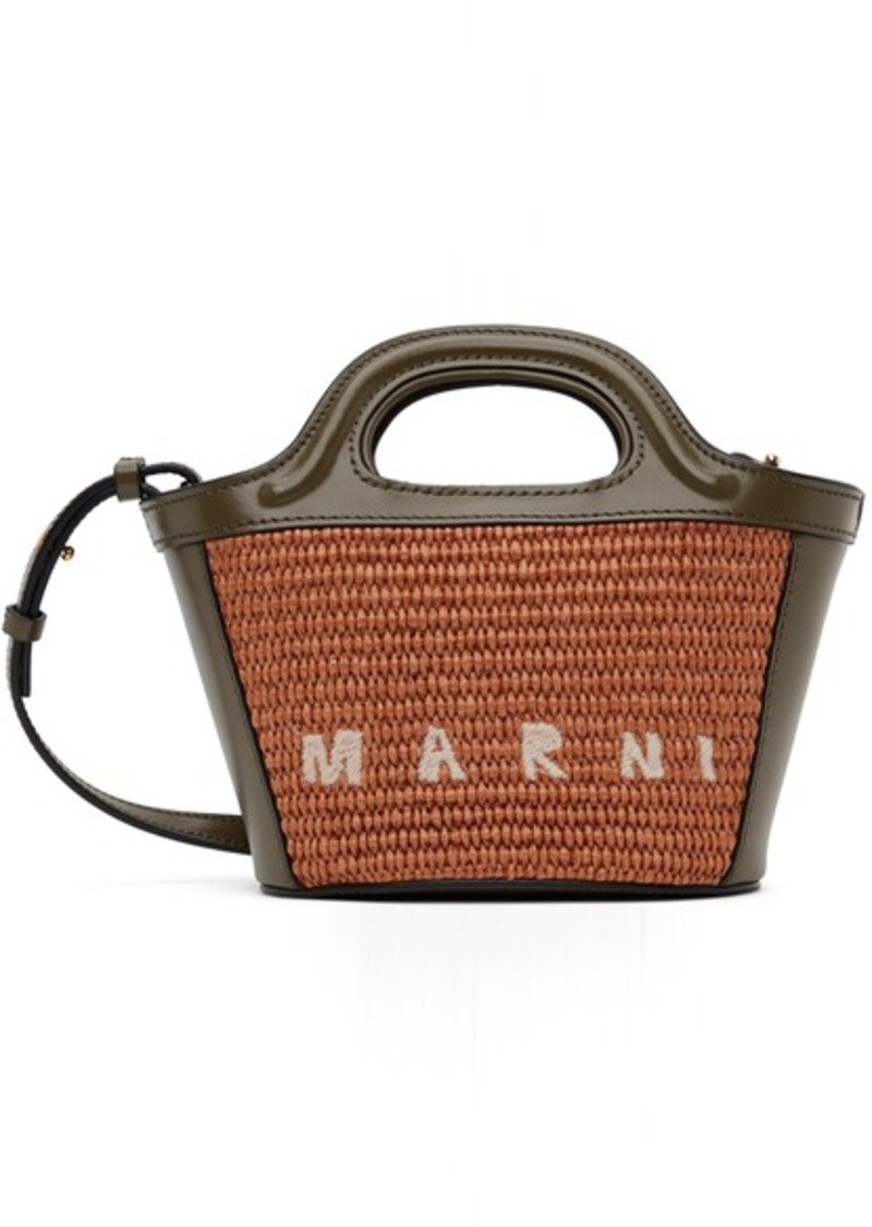 Marni Orange & Khaki Micro Tropicalia Bucket Bag