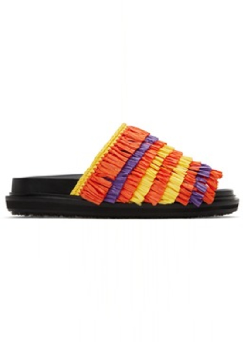 Marni Orange & Yellow Fussbett Sandals