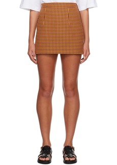 Marni Orange Check Miniskirt