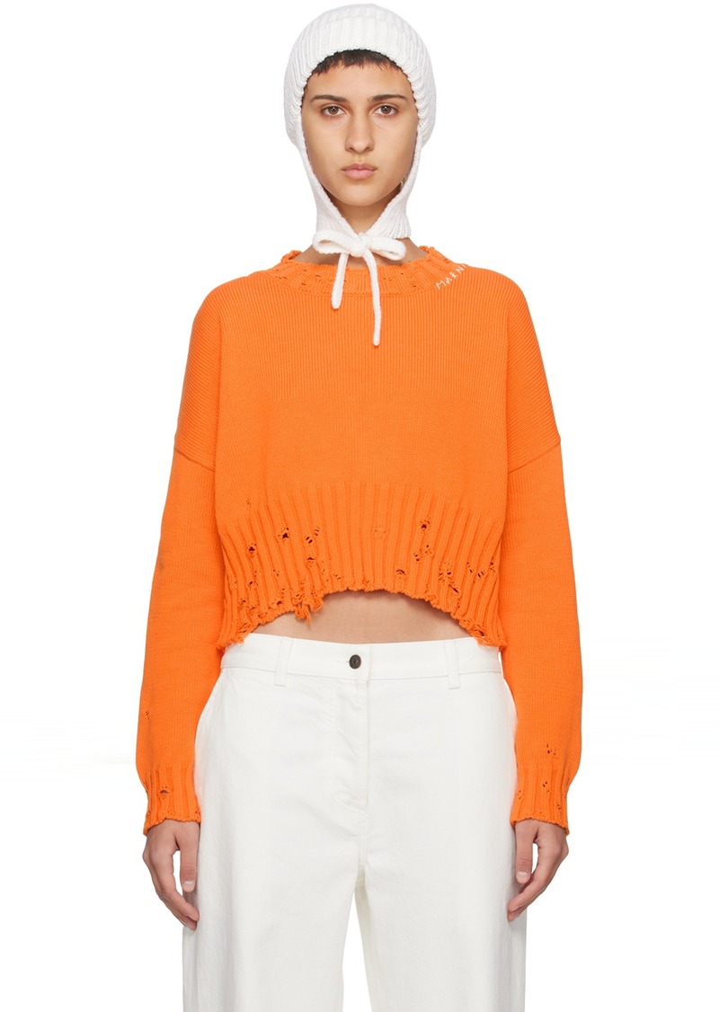 Marni Orange Disheveled Sweater
