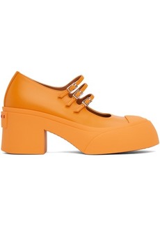 Marni Orange Pablo Triple-Buckle Mary Jane Heels
