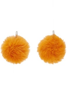 Marni Orange Pom Pom Earrings