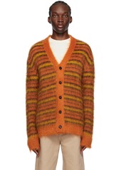 Marni Orange Striped Cardigan