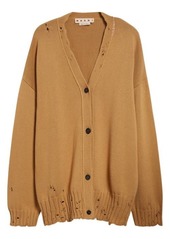 Marni Oversize Distressed Cotton Cardigan