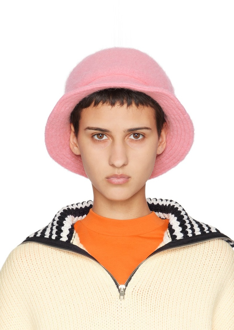 Marni Pink Brushed Alpaca Bucket Hat