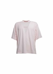 MARNI Pink cotton T-shirt with logo print Marni
