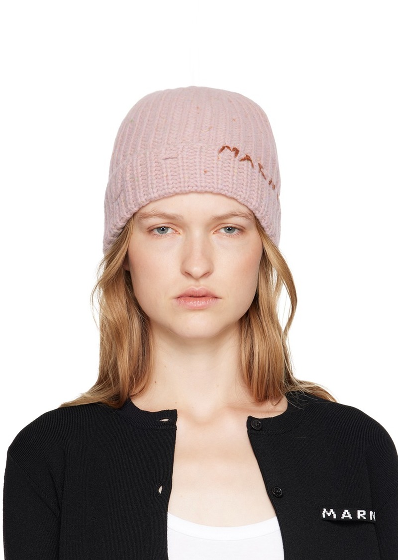 Marni Pink Shetland Wool Beanie