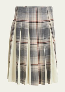 Marni Plaid Pleated Skirt