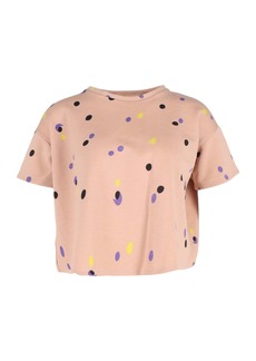 Marni Polka-Dot Crop T-shirt in Peach Cotton