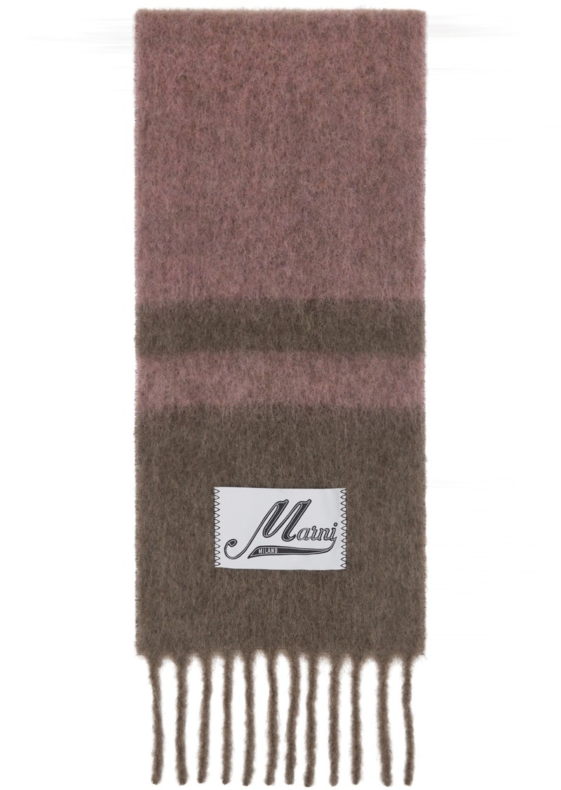 Marni Purple & Brown Striped Scarf