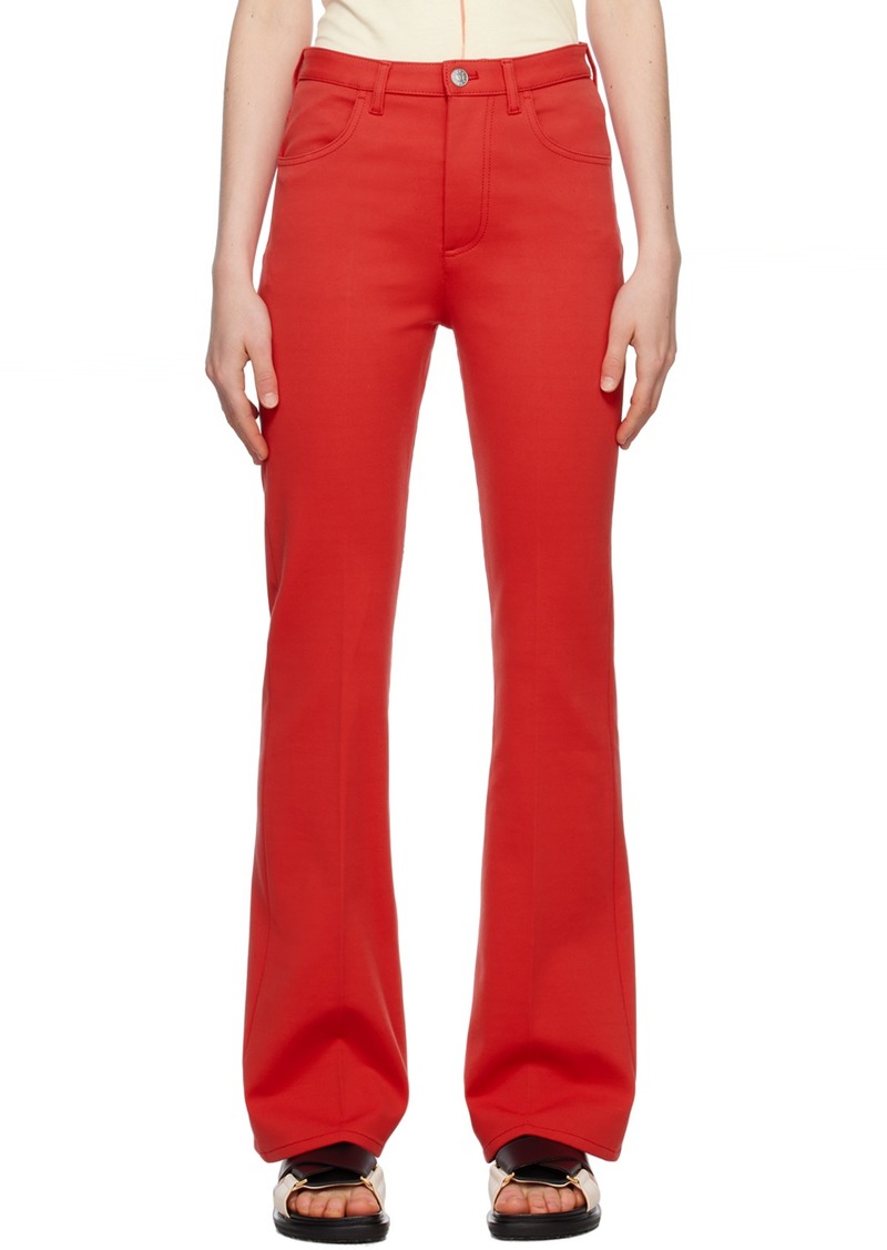 Marni Red Flared Trousers