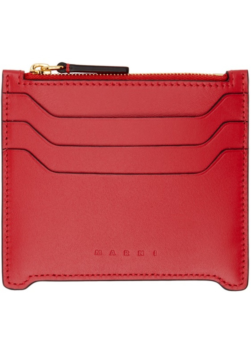 Marni Red Leather Trunkaroo Card Holder