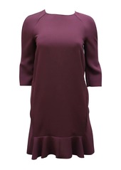 Marni Ruffled Shift Dress in Purple Polyester